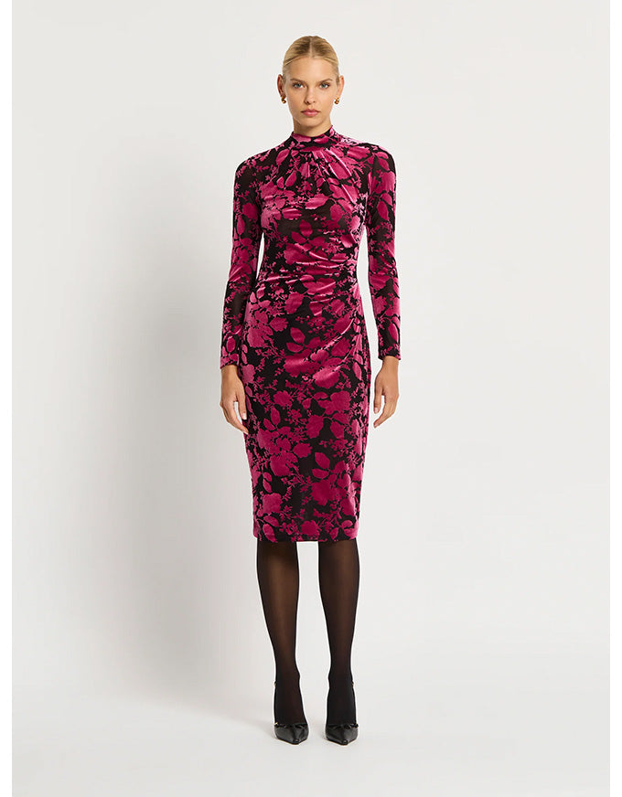 Emily Dress Fuschia & Black