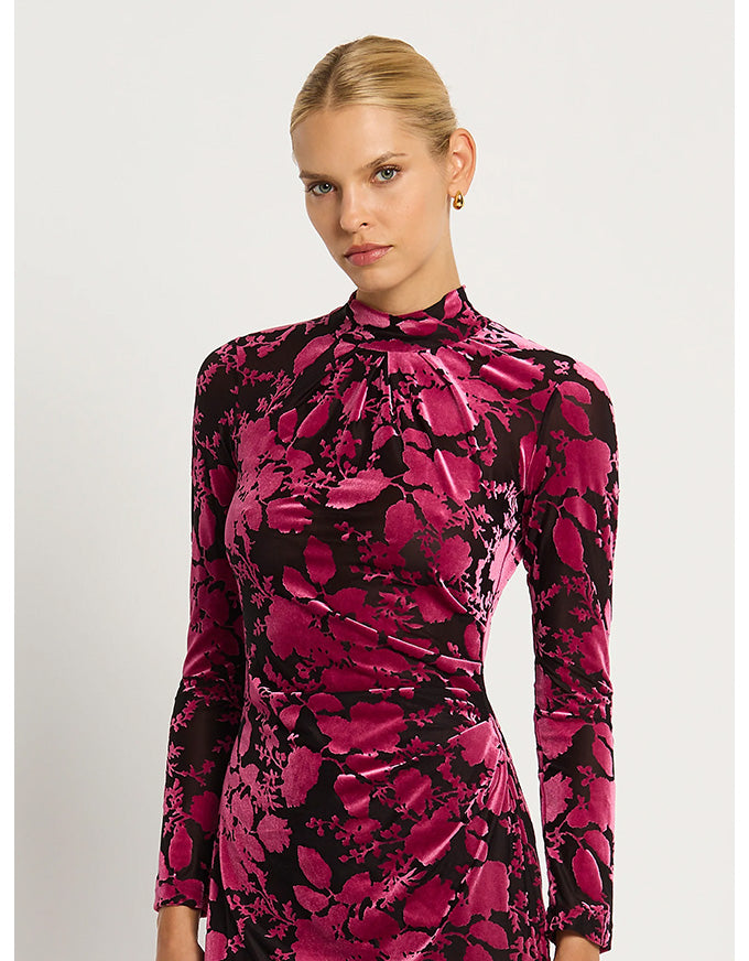 Emily Dress Fuschia & Black