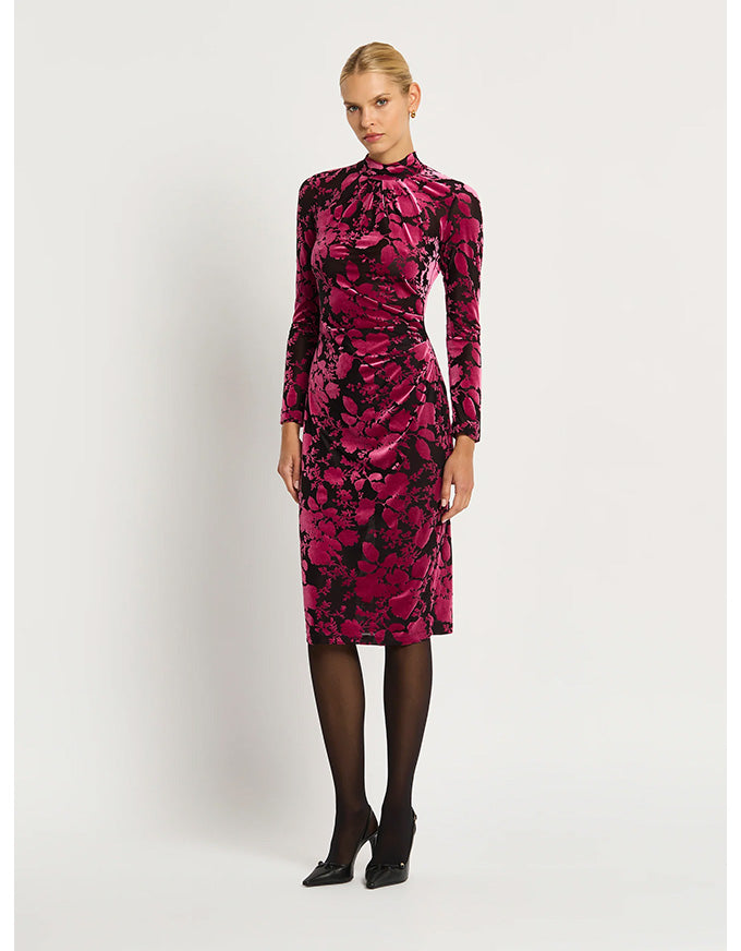 Emily Dress Fuschia & Black