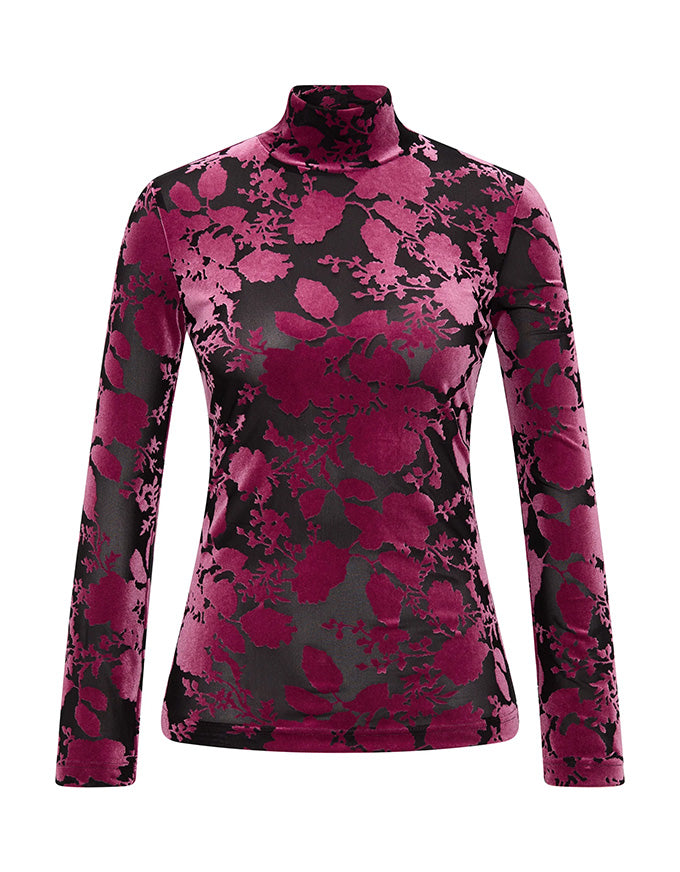 Emily Top Fuchsia & Black Print
