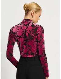 Emily Top Fuchsia & Black Print