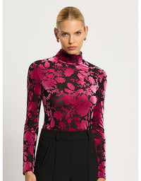 Emily Top Fuchsia & Black Print