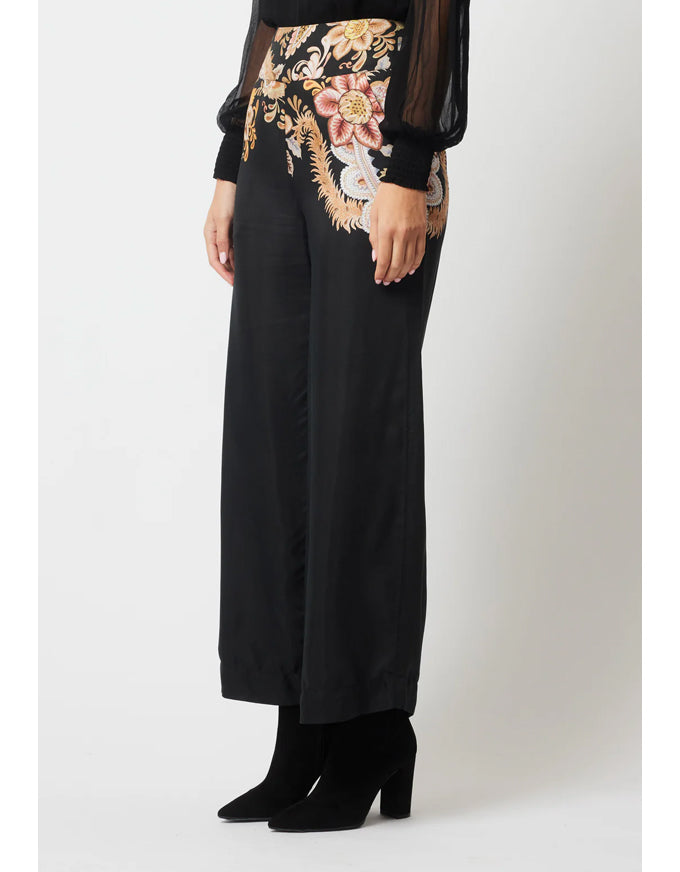 Empress Placement Print Pant Dragon Flower