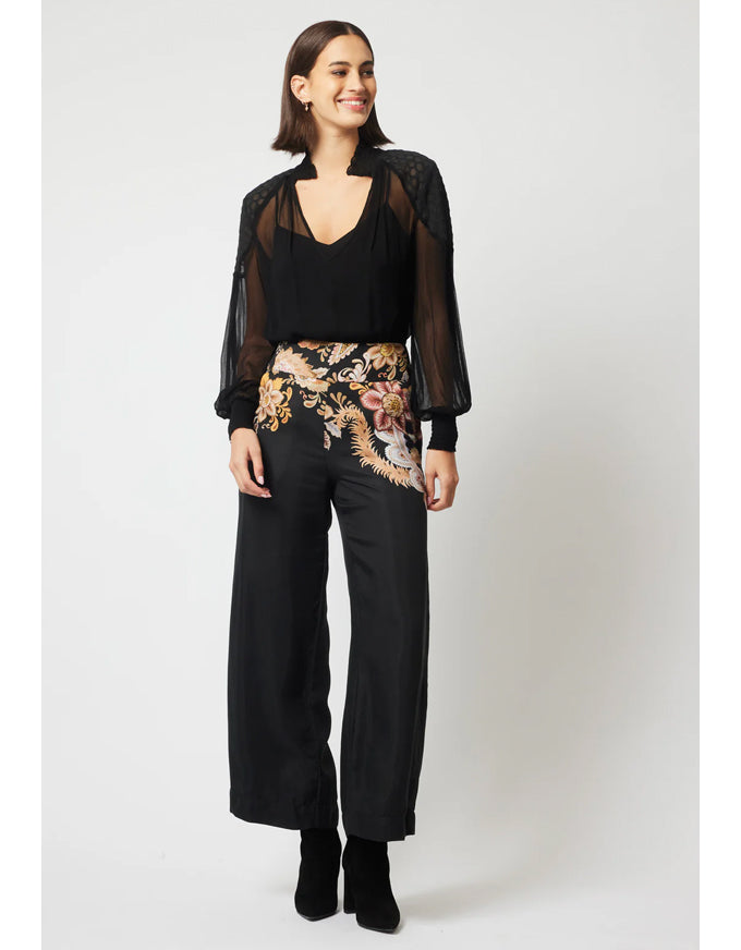 Empress Placement Print Pant Dragon Flower