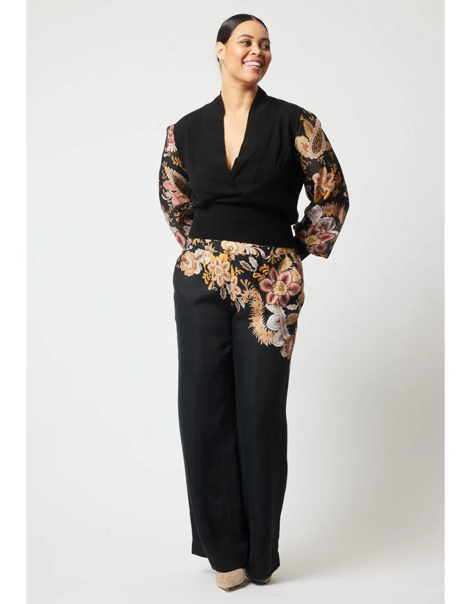 Empress Placement Print Pant Dragon Flower