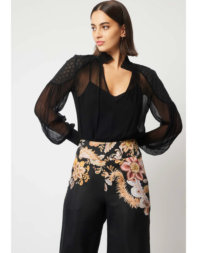 Empress Placement Print Pant Dragon Flower