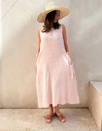 Estella Linen Dress Light Pink