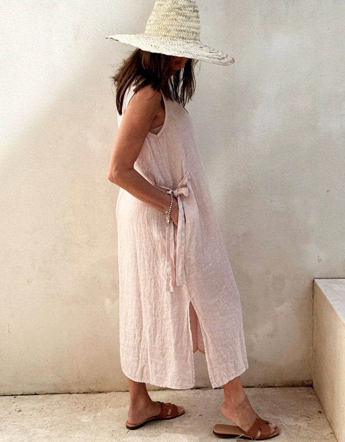 Estella Linen Dress Light Pink