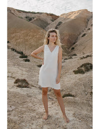 Mini Dress Natural White - 100% Hemp