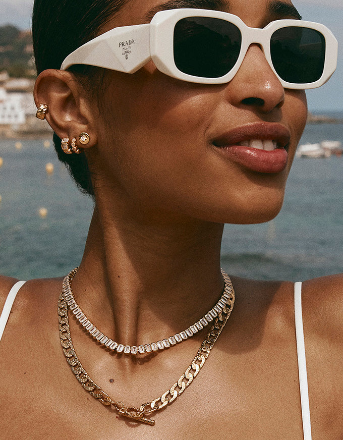 Antique Crystal T-Bar Necklace