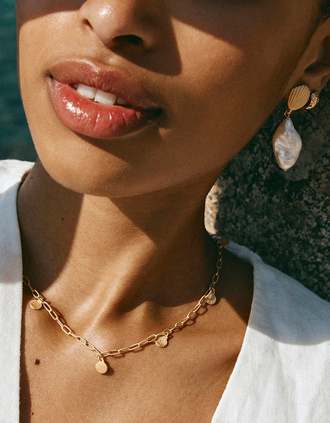 Golden Beachcomber Charm Necklace
