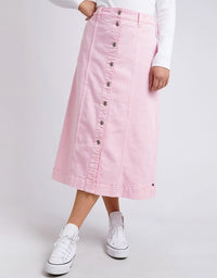 Florence Button Thru Skirt Splendid Pink