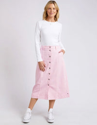 Florence Button Thru Skirt Splendid Pink