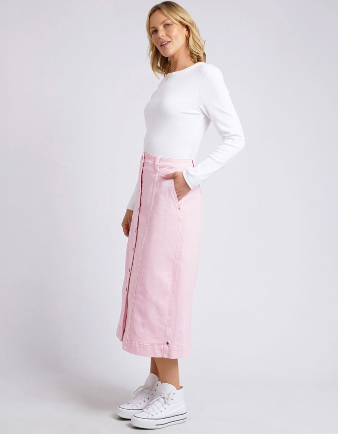 Florence Button Thru Skirt Splendid Pink