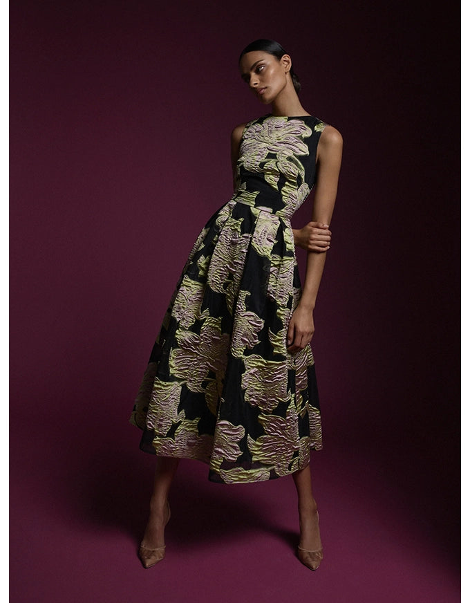 Florence Midi Dress Citrus Pink Black