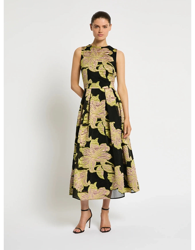 Florence Midi Dress Citrus Pink Black