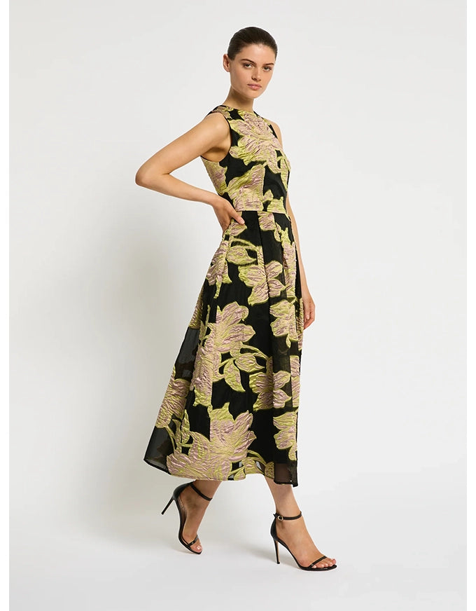Florence Midi Dress Citrus Pink Black