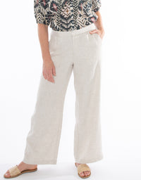 The Fly Front Linen Pant in Flax, from Jump.