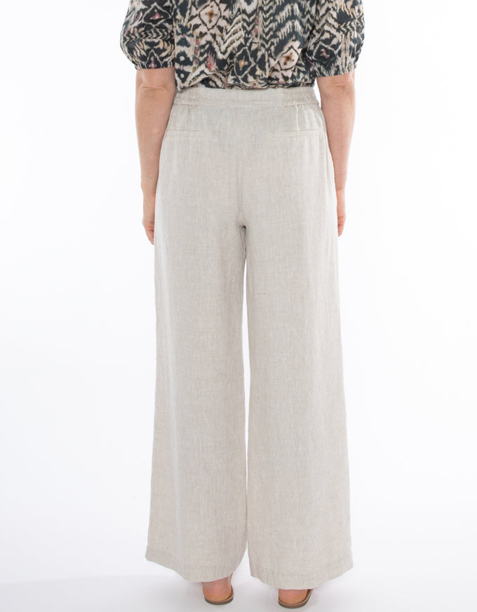 The Fly Front Linen Pant in Flax, from Jump.