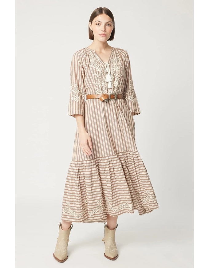 Solene Dress Beige Ecru