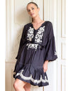 Anouk Dress Black Embroidered