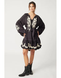 Anouk Dress Black Embroidered