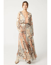 Angelique Maxi Dress Beige Multi