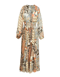 Angelique Maxi Dress Beige Multi