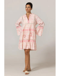 Dress Jaya 100% Cotton Pink & White
