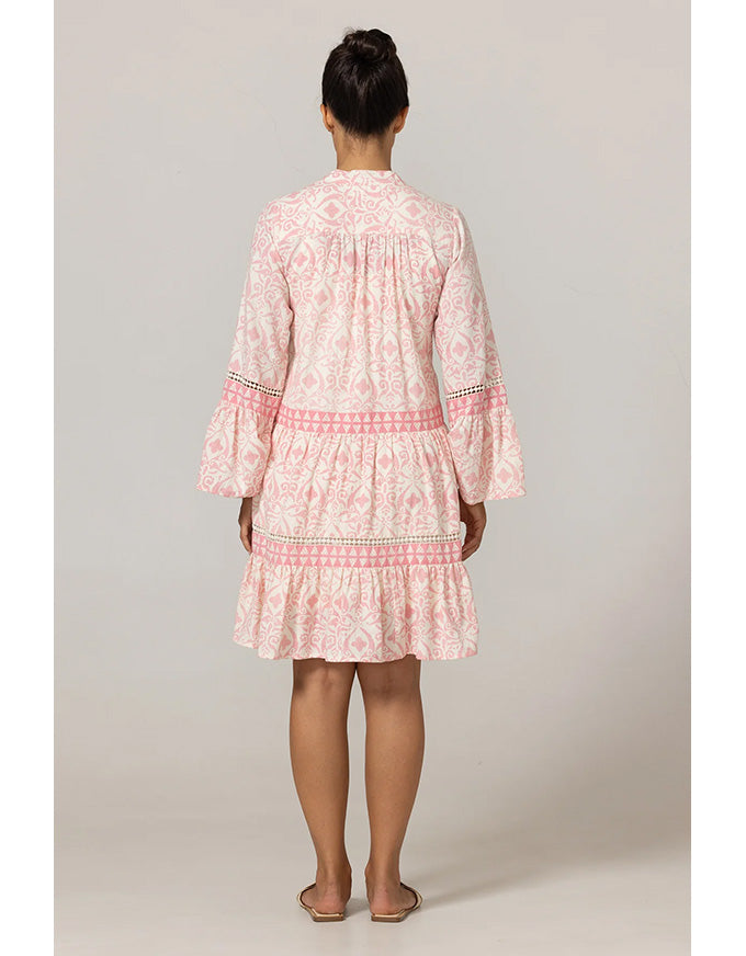 Dress Jaya 100% Cotton Pink & White