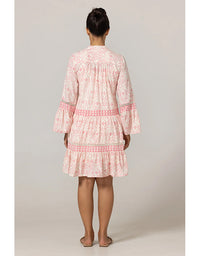 Dress Jaya 100% Cotton Pink & White