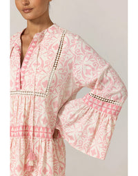Dress Jaya 100% Cotton Pink & White