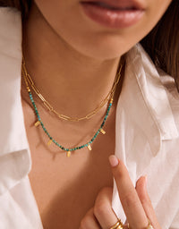 Turquoise Choker Necklace 18kt ygp