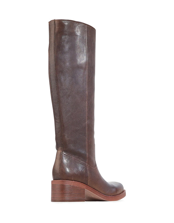 Black cowboy boot with intricate design on a white background