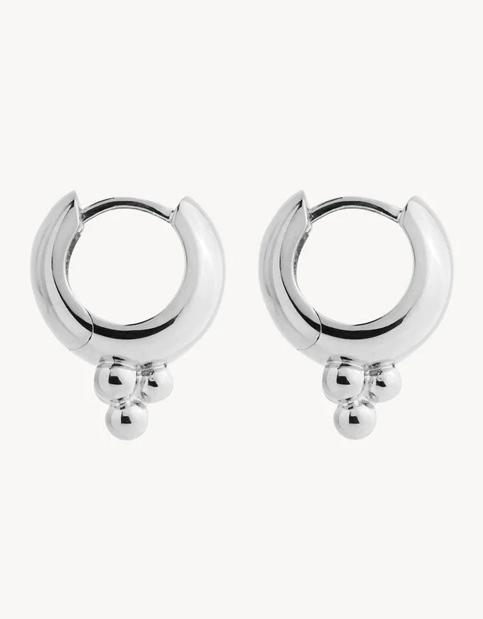Genie Silver Huggie Earrings