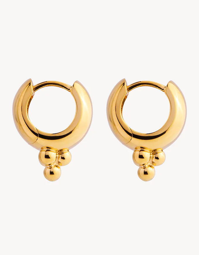 Genie Yellow Gold Huggie Earrings