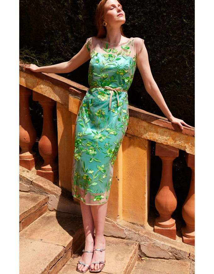 Glistening Tanager Dress Jade Floral