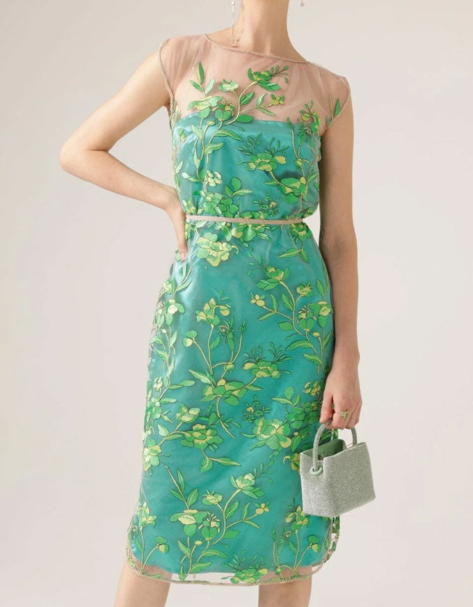 Glistening Tanager Dress Jade Floral
