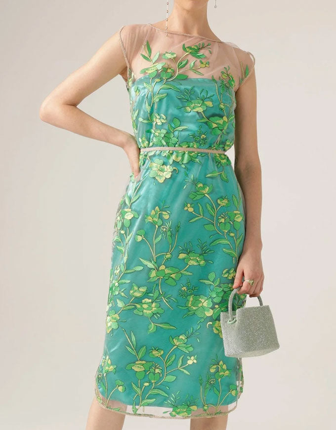 Glistening Tanager Dress Jade Floral