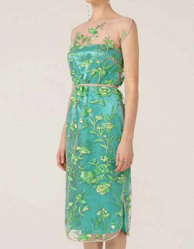 Glistening Tanager Dress Jade Floral