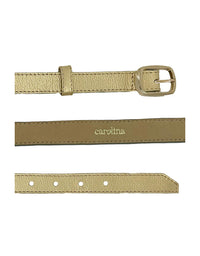 Skinny Belt Gold Leather