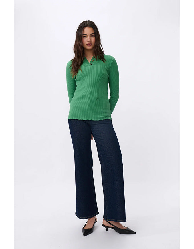 Heather Top Apple Green