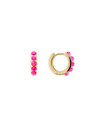 Hot Pink Opal Crystal Huggies