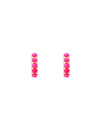 Hot Pink Opal Crystal Huggies