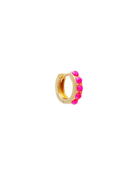 Hot Pink Opal Crystal Huggies