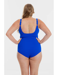 Cobalt Pebbled Textured Square One Piece