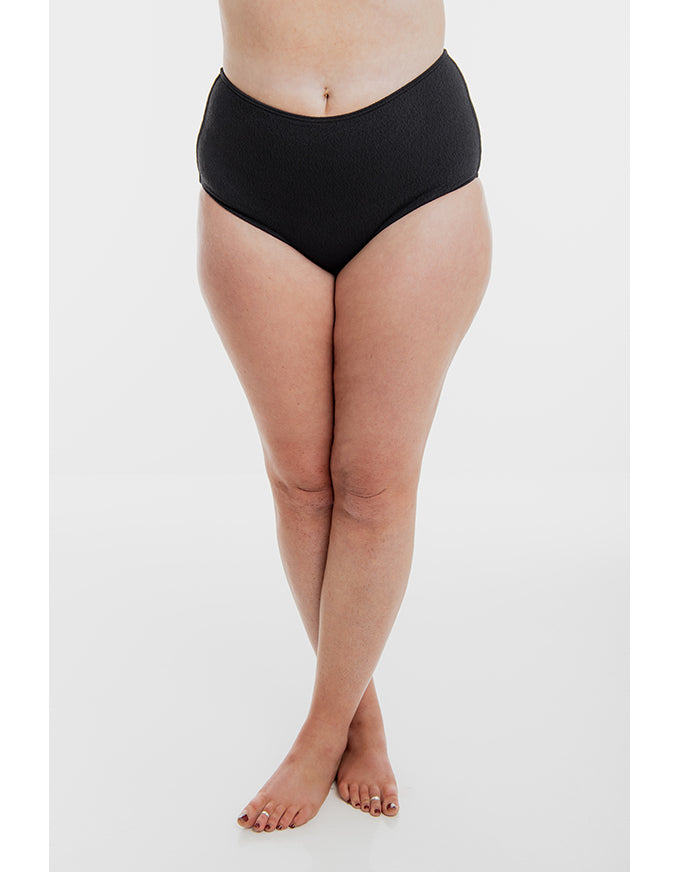 Black Pebbled Textured Twist Bikini Set