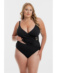 Black Pebbled Textured X Tankini Set