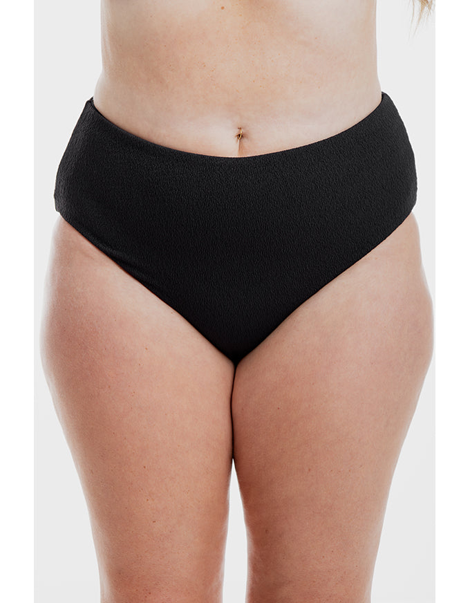 Black Pebbled Textured Square Bikini Set