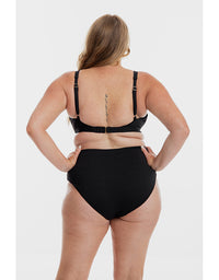 Black Pebbled Textured Square Bikini Set